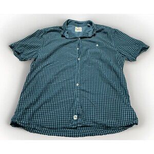 Tommy Bahama Shirt Mens XLarge Island Crafted Blue Plaid Short Sleeve Button Up